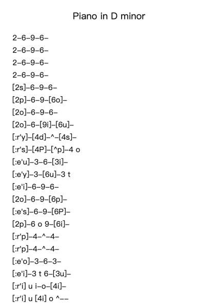 Piano in D Minor