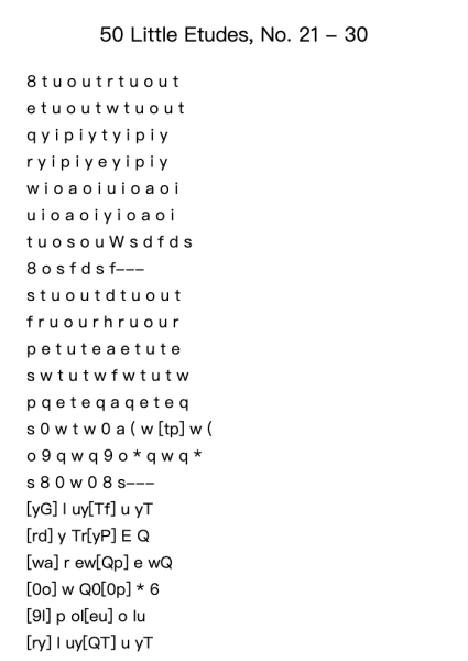 50 Little Etudes, No. 21-30