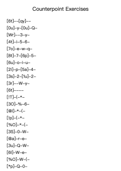 Counterpoint exercises