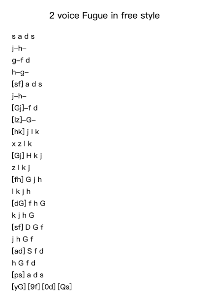 2 voice Fugue in free style