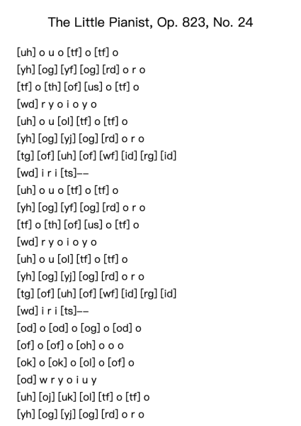 The Little Pianist, Op. 823, No. 24