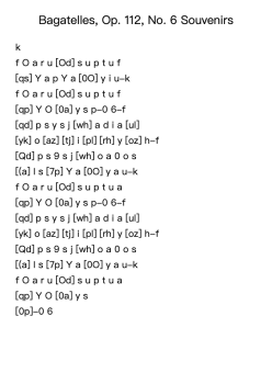 Bagatelles, Op. 112, No. 6 "Souvenirs"