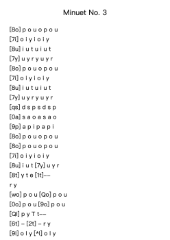 Exercise No. 3 and Minuet No. 3