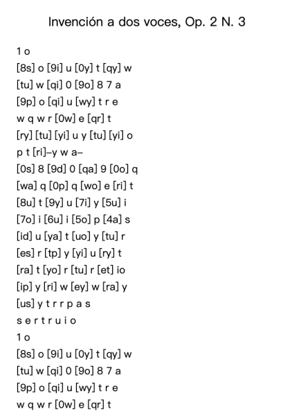 Invención a dos voces, Op. 2 N. 3