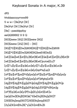 Keyboard Sonata in A Major, K.39