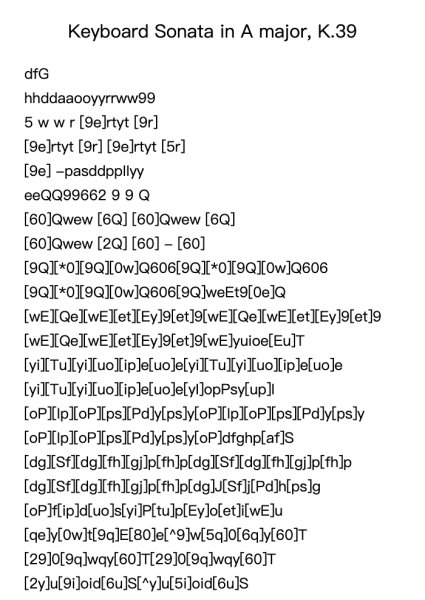 Keyboard Sonata in A Major, K.39