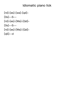 Idiomatic piano lick