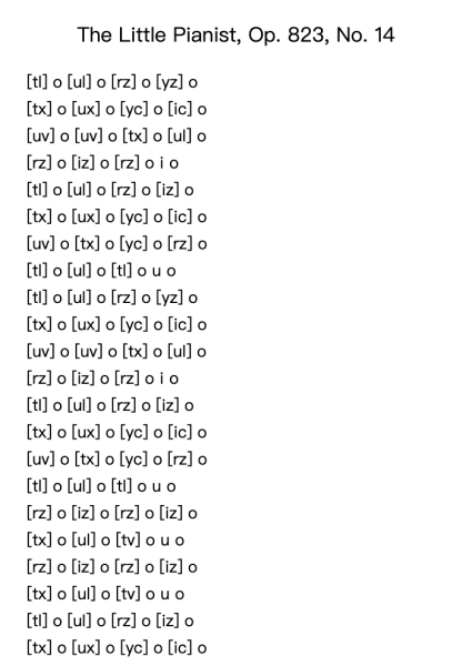 The Little Pianist, Op. 823, No. 14