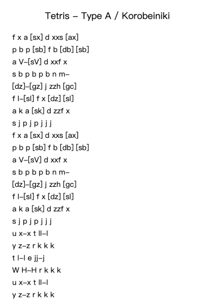 Tetris - Type A / Korobeiniki