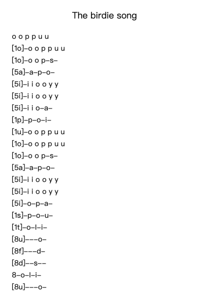 The birdie song