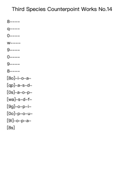 Third Species Counterpoint Works No. 14