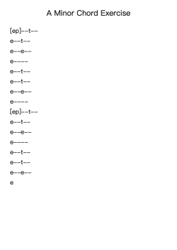 A Minor Chord Exercise