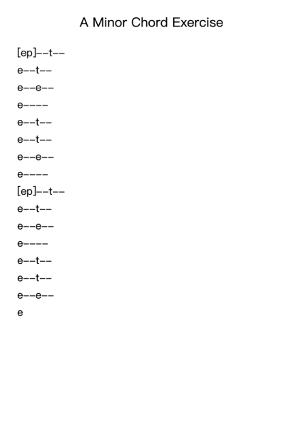 A Minor Chord Exercise