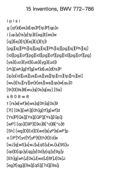 15 Inventions, BWV 772-786