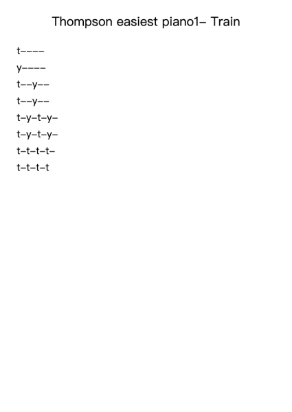 Thompson easiest piano1- Train