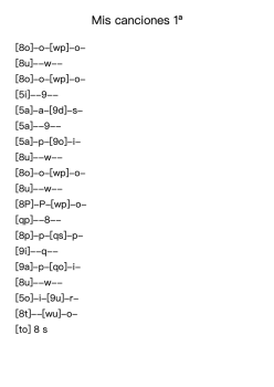 Mis canciones 1ª