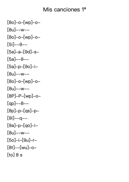 Mis canciones 1ª