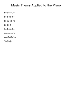 Music Theory Applied to the Piano