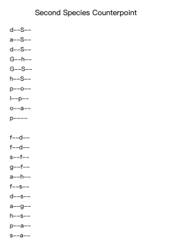Second Species Counterpoint