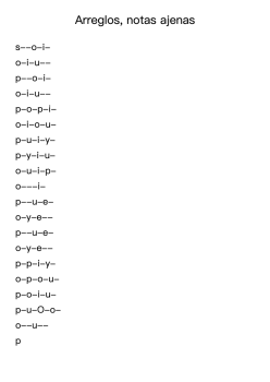 Arreglos, notas ajenas