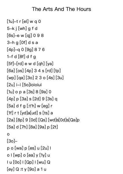 The Arts And The Hours in D-flat Major