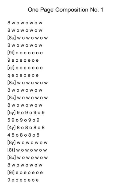 One Page Composition No. 1
