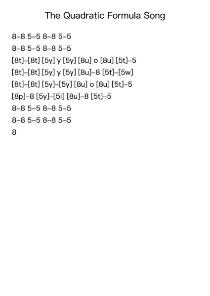 The Quadratic Formula Song