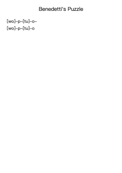 Benedetti's Puzzle