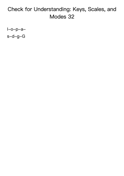Check for Understanding: Keys, Scales, and Modes 32