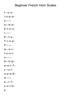 Beginner French Horn Scales