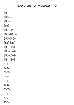 Exercises for Musette in D