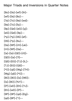Major Triads and Inversions in Quarter Notes