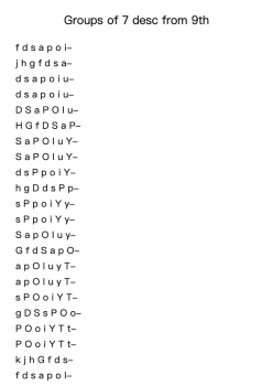 Groups of 7 desc from 9th