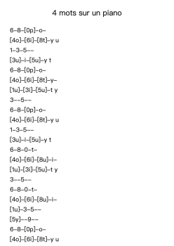 4 mots sur un piano