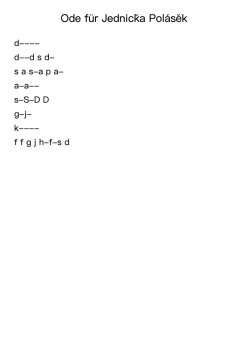Ode für Jednička Polášek, Op. 2601 No. 1