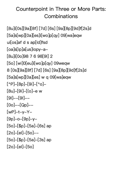 Counterpoint in Three or More Parts: Combinations
