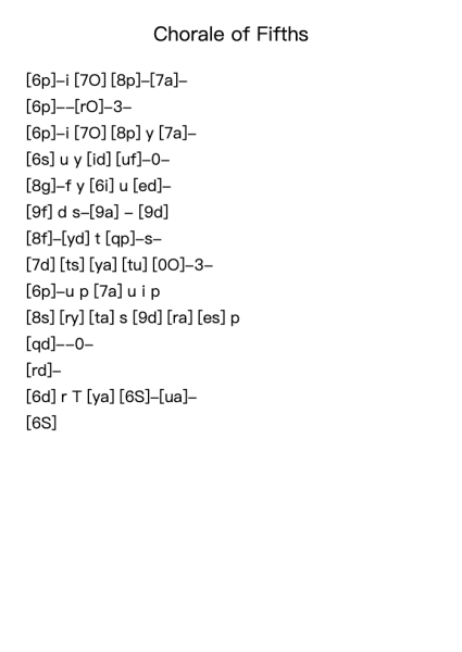 Chorale of Fifths