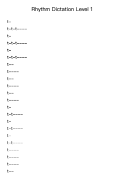 Rhythm Dictation Level 1