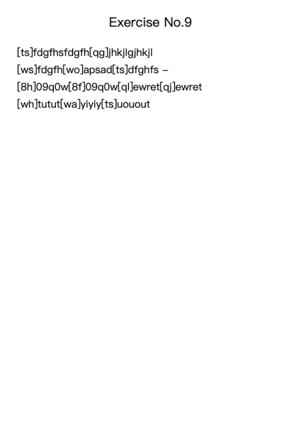 Exercise No. 9
