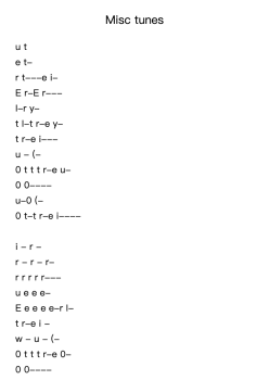 Misc tunes