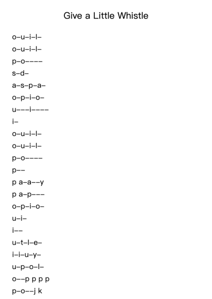 Give a Little Whistle