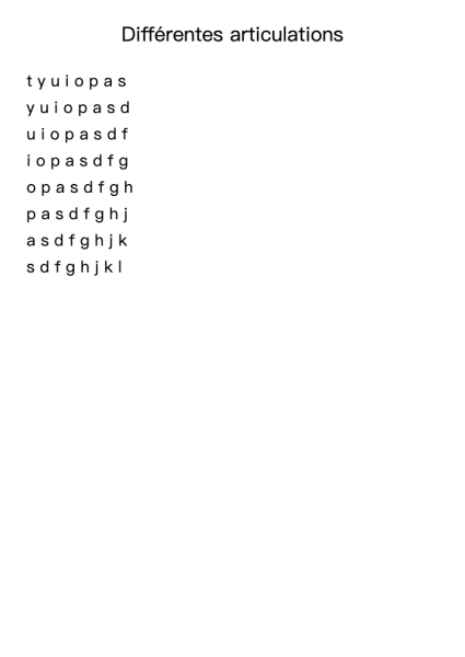 Différentes articulations