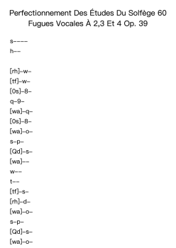 Perfectionnement Des Études Du Solfège 60 Fugues Vocales À 2,3 Et 4 Op. 39