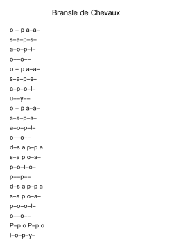 Bransle de Chevaux