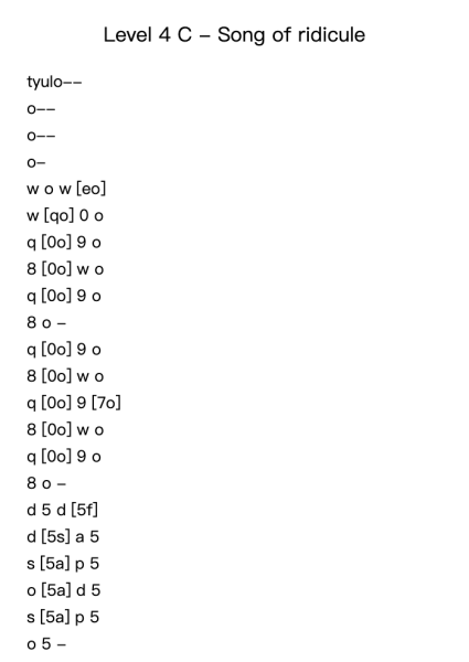 Level 4 C - Song of ridicule
