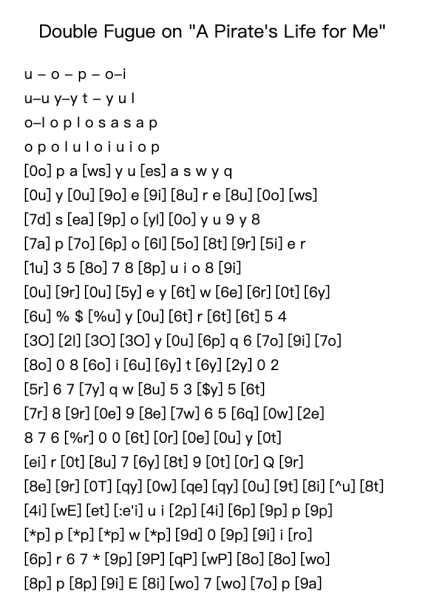 Double Fugue on "A Pirate's Life for Me"