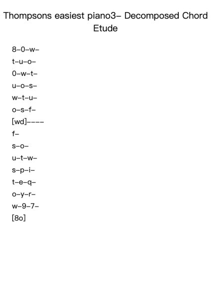 Thompsons easiest piano3- Decomposed Chord Etude