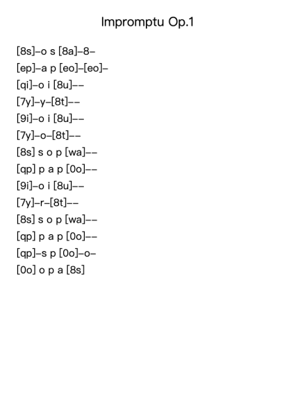 Impromptu Op. 1 No. N