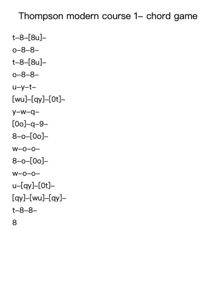 Thompson modern course 1- chord game