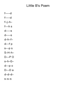 Little B's Poem